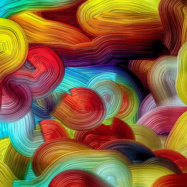 Digitaal Gegenereerde Afbeelding Van Dikke Lagen Verf Multi Kleur — Stockfoto