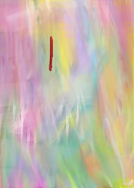 一本の赤いストロークでパステルでデジタル生成された水彩画 — ストック写真