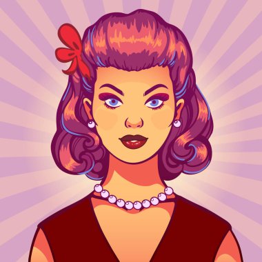 Bir kadın, Retro vintage moda portre