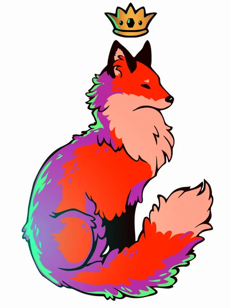 Kleurrijke retro sticker Fox — Stockvector