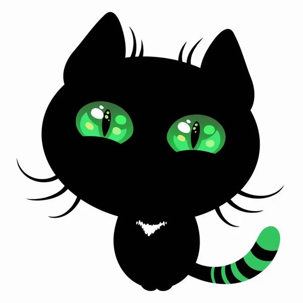Lindo gatito con grandes ojos — Vector de stock