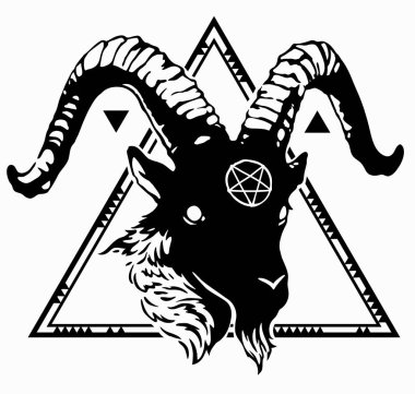 üçgen çerçeveiçinde keçi kafası