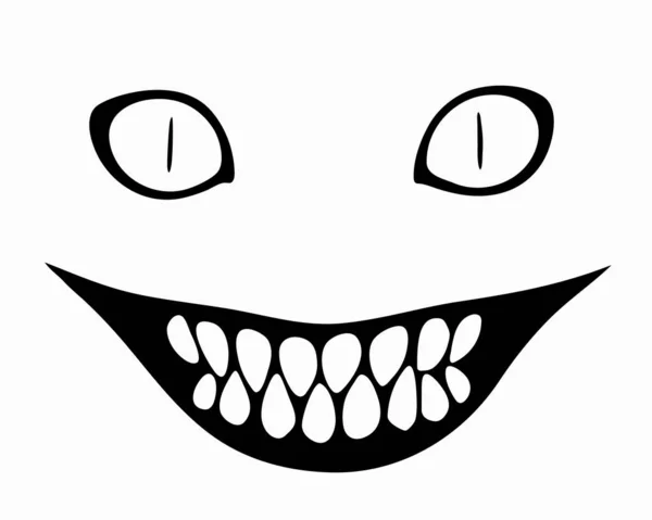 Usměvavý obličej s ostrými zuby — Stockový vektor