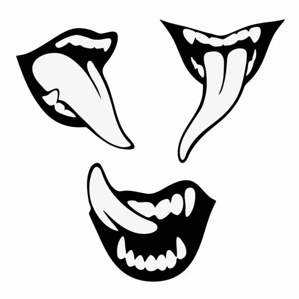 Jeu de trois vampires sourires affamés — Image vectorielle