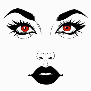 Çizgi film tarzında güzel bir kadın yüzü.