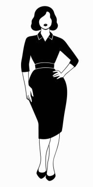 Model üzerinde şık kadın kıyafetleri, eski moda.