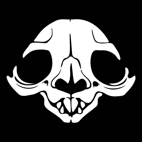 Cráneo Animal Blanco Sobre Fondo Negro — Archivo Imágenes Vectoriales