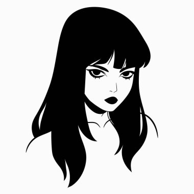 Şirin bir kızın portresi. Resim sadece bir dış görünüş, boyasız.