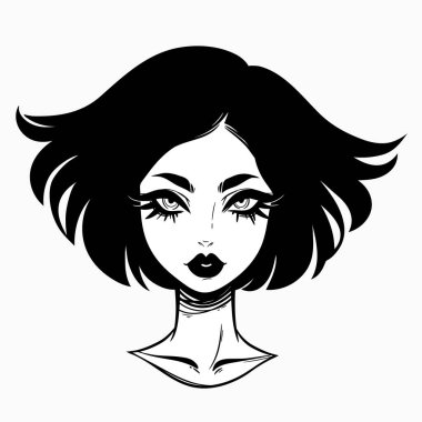 Güzel gotik bir kızın portresi.