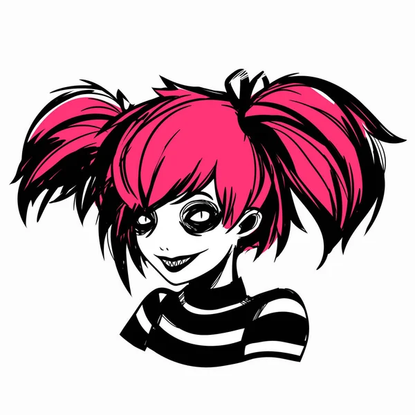 Cute Scary Zombie Girl — Stock Vector