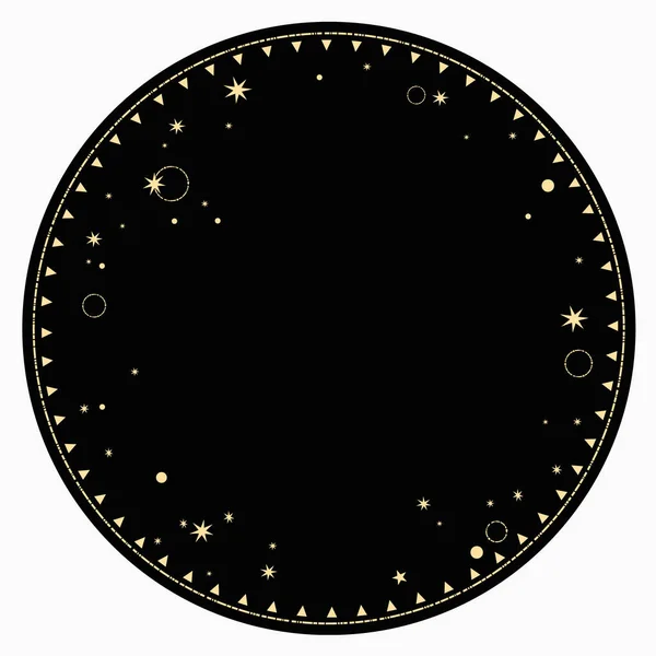 Rond Frame Met Gouden Ster Ornament — Stockvector