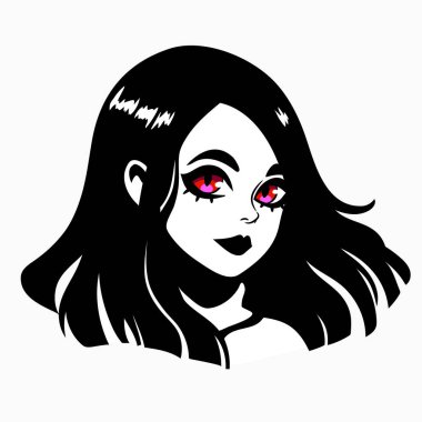 Güzel gotik bir kızın portresi.