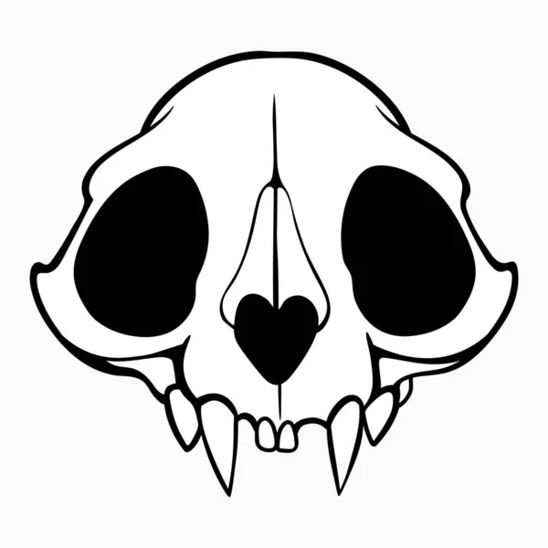 Cráneo Animal Simple Con Relleno — Vector de stock