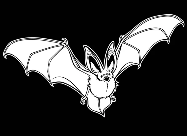 Morcego Voador Desenho Esboço Fundo Branco —  Vetores de Stock