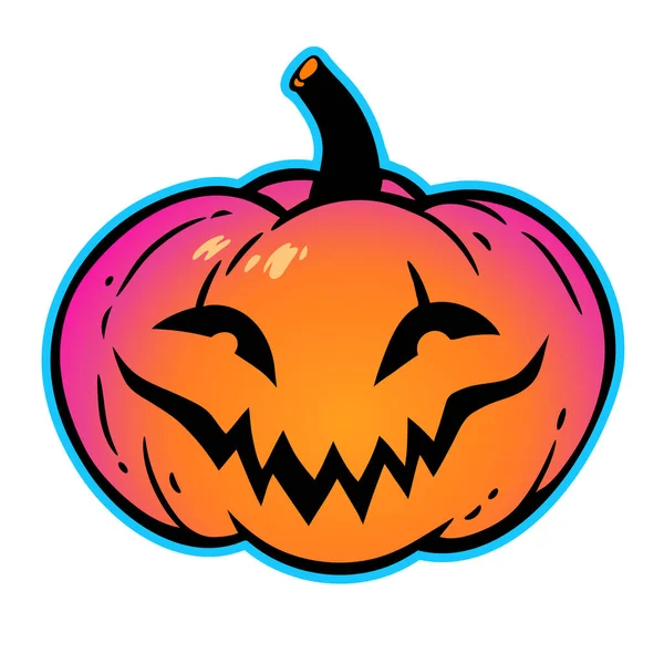 Calabaza Halloween Con Cara Sonriente Recortada — Vector de stock