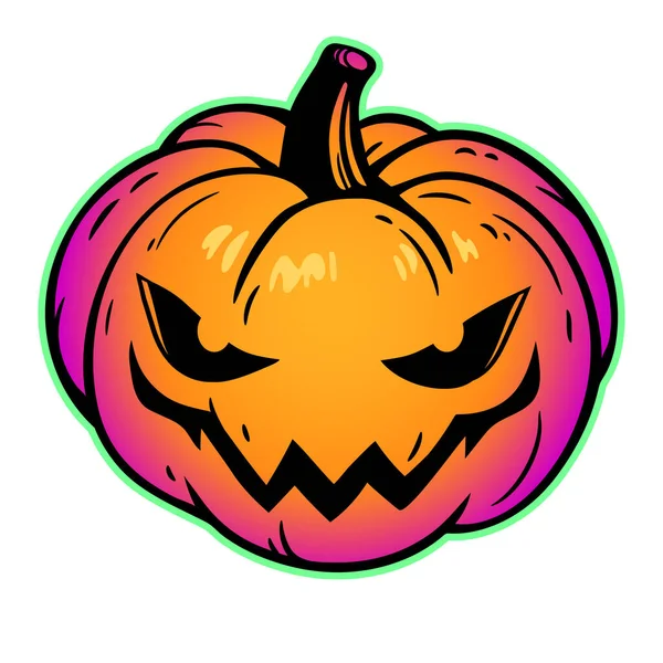 Calabaza Halloween Con Cara Sonriente Recortada — Vector de stock