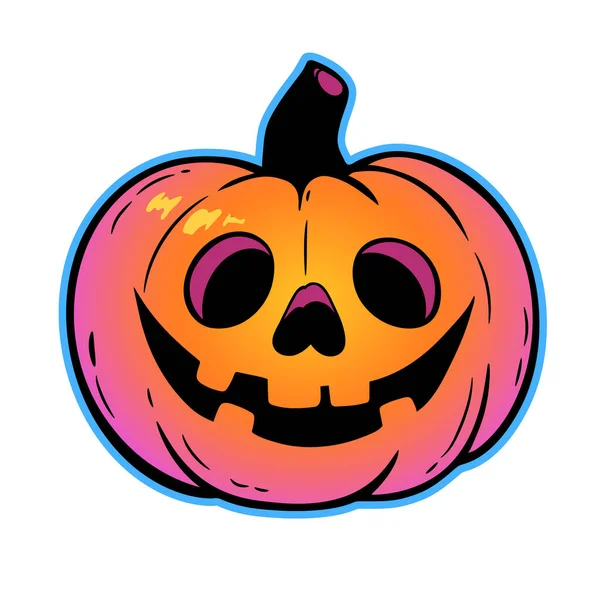 Calabaza Halloween Con Cara Sonriente Recortada — Vector de stock
