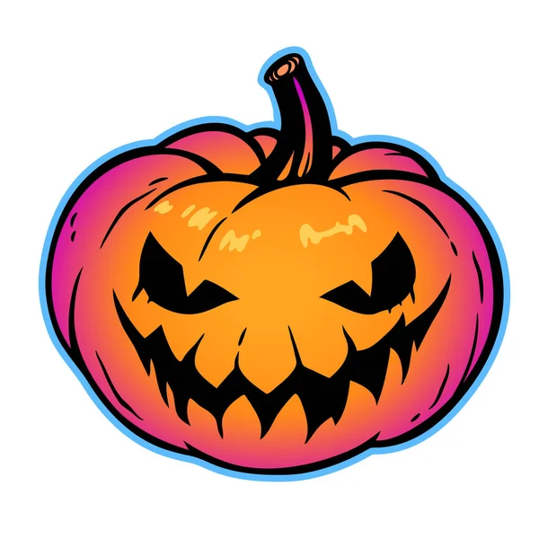 Calabaza Halloween Con Cara Sonriente Recortada — Vector de stock