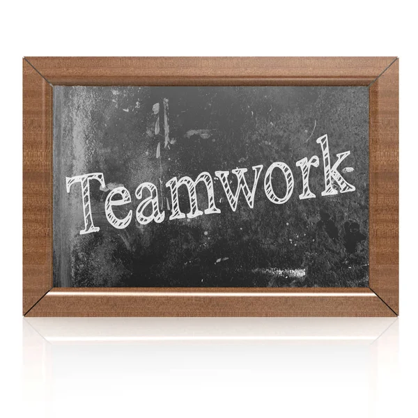 成功的概念与团队合作在黑板上 — 图库照片