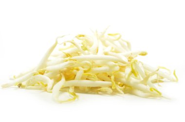 Fasulye filizi beyaz arka plan üzerinde izole yığını