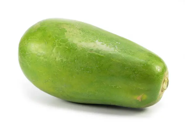 Grüne Papaya Isoliert Auf Weißem Hintergrund — Stockfoto