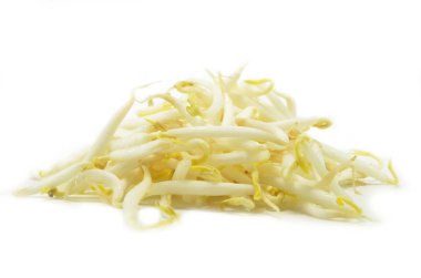 Fasulye filizi beyaz arka plan üzerinde izole yığını