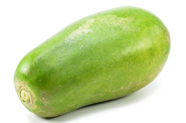 Papaya Verde Aislada Sobre Fondo Blanco — Foto de Stock