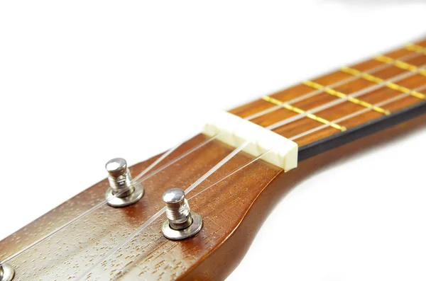 Brown Ukulele Guitar Isolated White Background — Stock Photo, Image