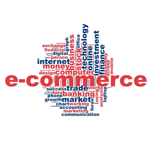 Commerce Word Cloud Konzept Auf Weißem Hintergrund Rendering — Stockfoto