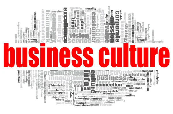 Business Culture Word Cloud Concept White Background Rendering — Stock Photo, Image