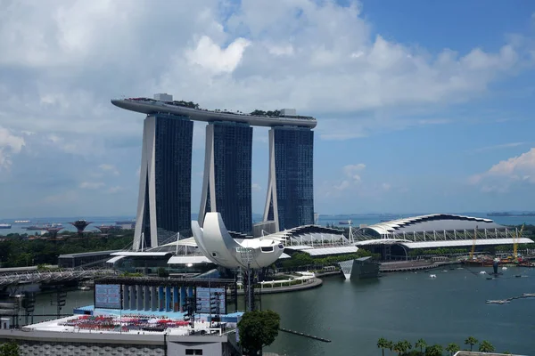 Singapore Juni 2018 Uitzicht Marina Bay Singapore Dag Dat Iconische — Stockfoto