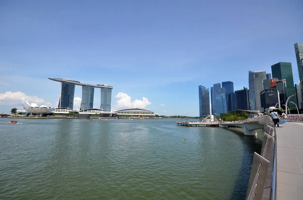 Singapour Juin 2018 Circuit Urbain Financier Singapour Avec Ciel Bleu — Photo