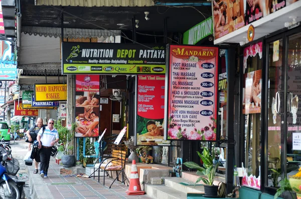 Pattaya Thajsko Červen 2018 Masáž Prodejna Nachází Souběžné Ulici Beach — Stock fotografie