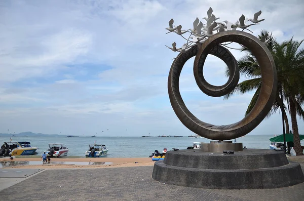 Pattaya Thailand Juin 2018 Sculpture Sur Route Plage Pattaya Thaïlande — Photo