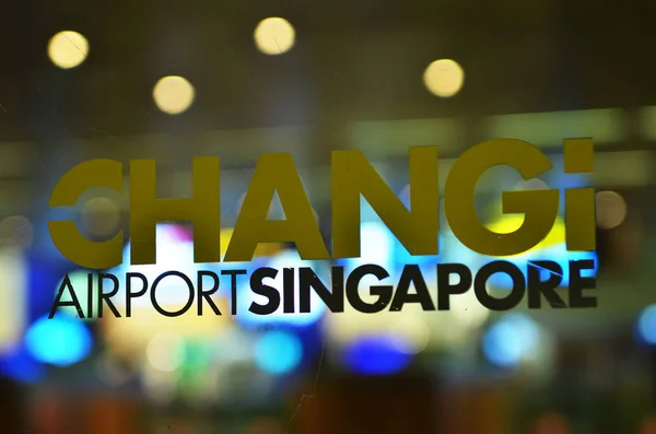 Singapur Mayo 2018 Primer Plano Del Cartel Del Aeropuerto Singapur — Foto de Stock