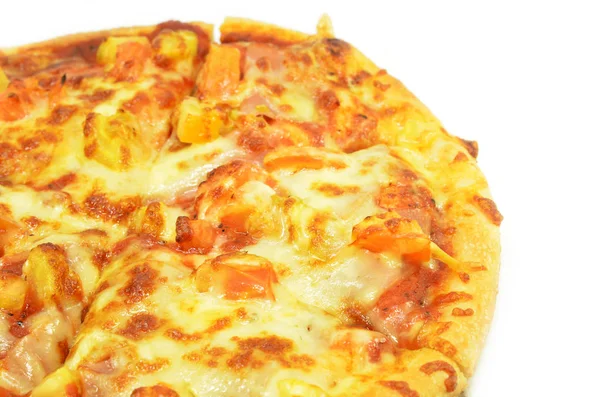 Pysznej Włoskiej Pizzy Białym Tle — Zdjęcie stockowe