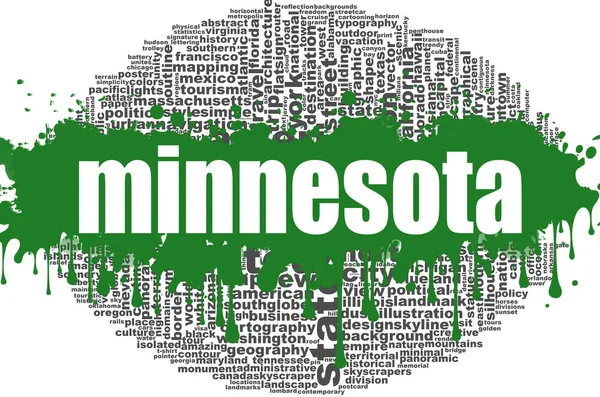 Minnesota Word Cloud Design Kreativ Illustration Tanken Ordet Bokstäver Typografi — Stockfoto