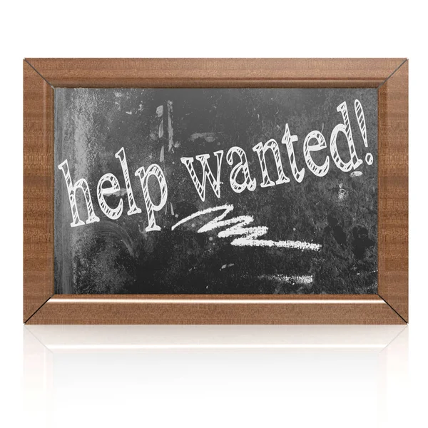 Help Wanted Text Written Blackboard Rendering — Stock Photo, Image
