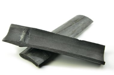 Bambu Gümüş izole üzerinde beyaz arka plan charcoals