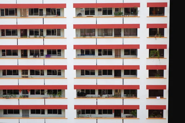 Vista Frontal Los Apartamentos Tradicionales Singapur Singapur Casa Textura Fondo —  Fotos de Stock