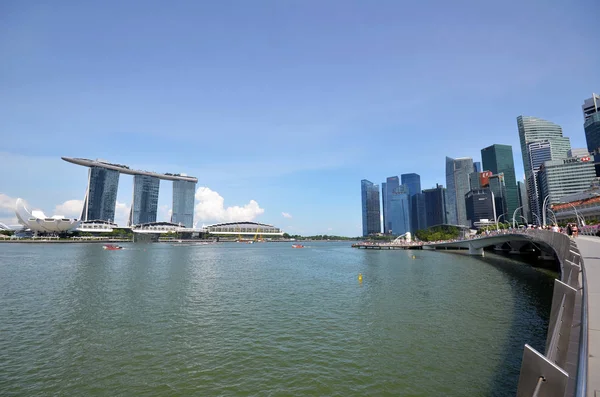 Singapour Juin 2018 Circuit Urbain Financier Singapour Avec Ciel Bleu — Photo