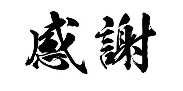 Kaligrafie Slovo Uznání Bílém Pozadí Číňané Nebo Japonci Vykreslování — Stock fotografie