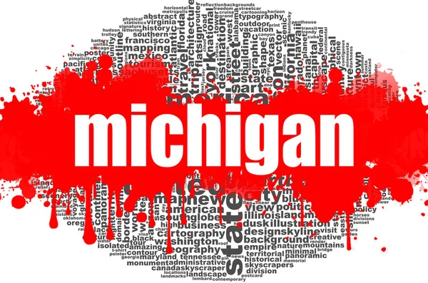 Michigan Slovo Cloud Design Tvůrčí Ilustraci Myšlenky Slova Písma Typografie — Stock fotografie