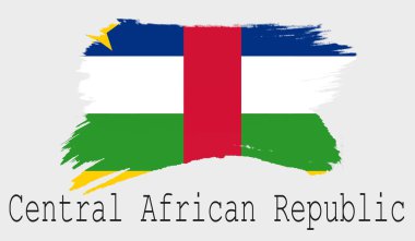 Beyaz arka plan, 3d render Orta Afrika Cumhuriyeti bayrağı