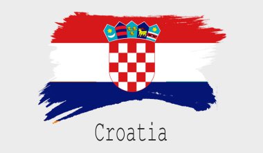 Hırvatistan bayrağı beyaz arka planda, 3d render