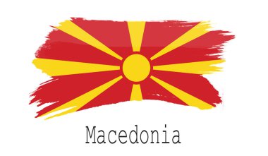 Makedonya bayrak beyaz arka planda, 3d renderin