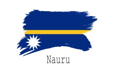 Nauru bayrak beyaz arka planda, 3d render