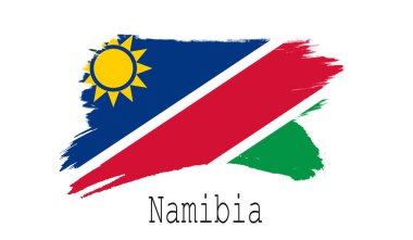 Namibya bayrak beyaz arka planda, 3d renderin