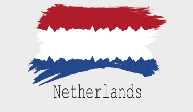 Hollanda bayrağı beyaz arka planda, 3d renderin