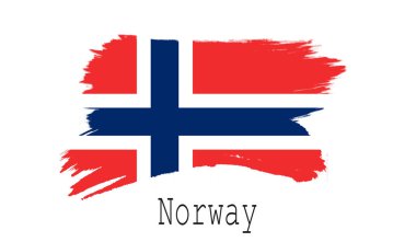 Beyaz arka plan, 3d render Norveç bayrağı